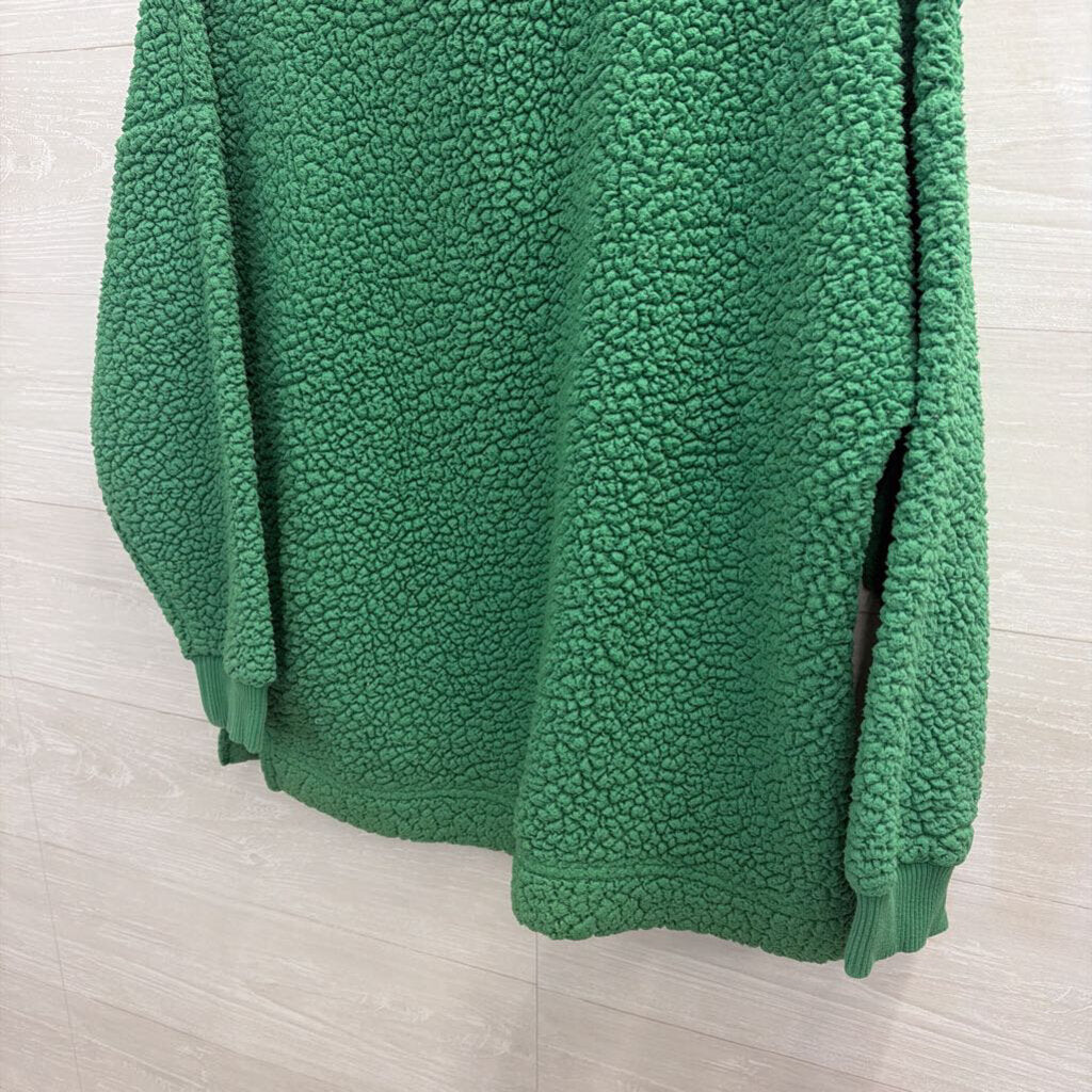 Aerie Green Fleece Quarter Zip Medium