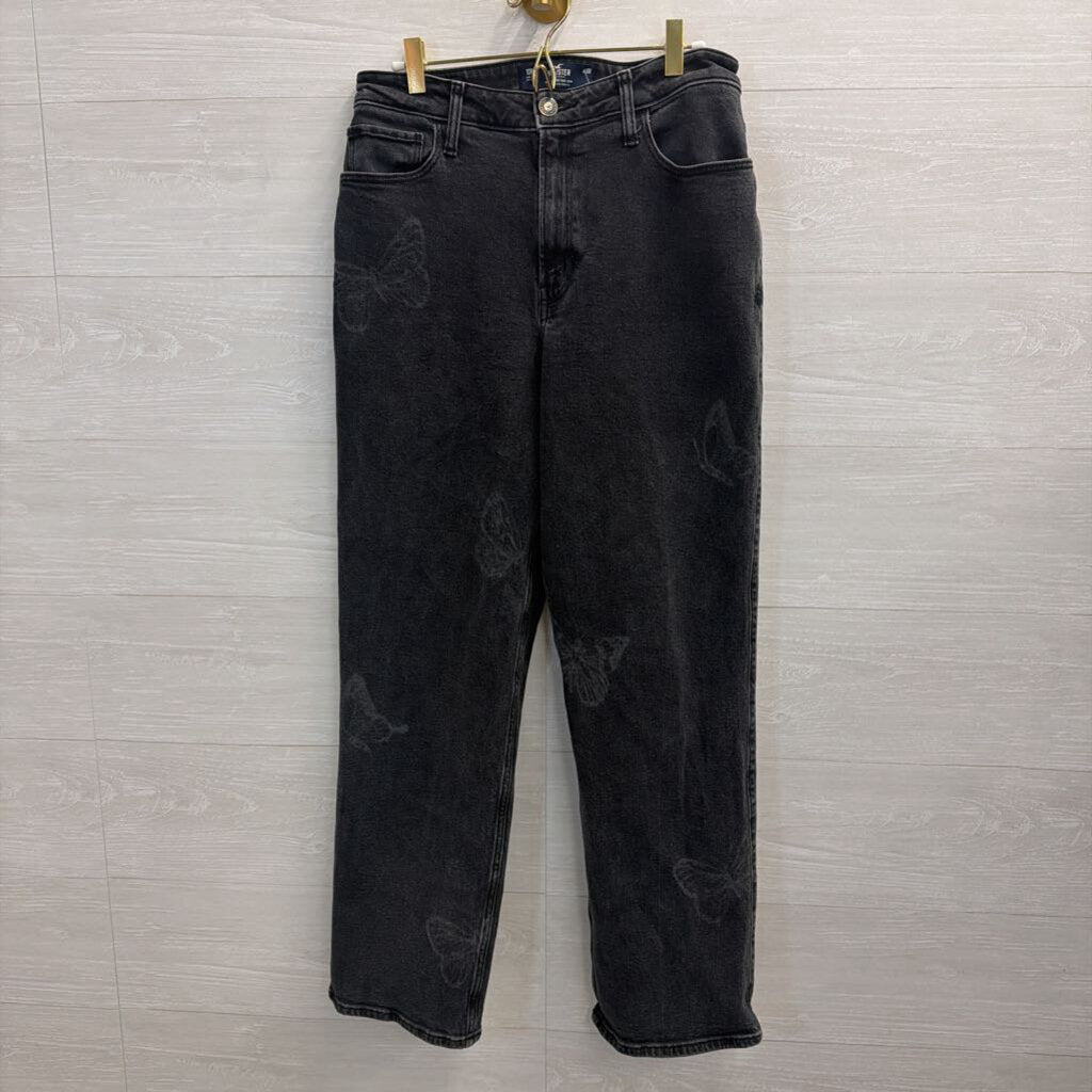 Hollister Black Jeans with Butterflies 10
