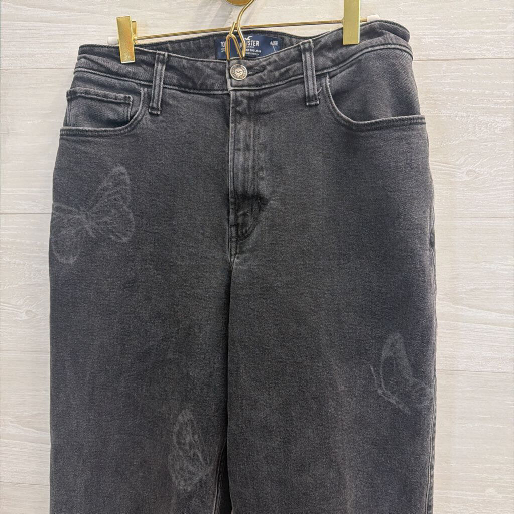 Hollister Black Jeans with Butterflies 10