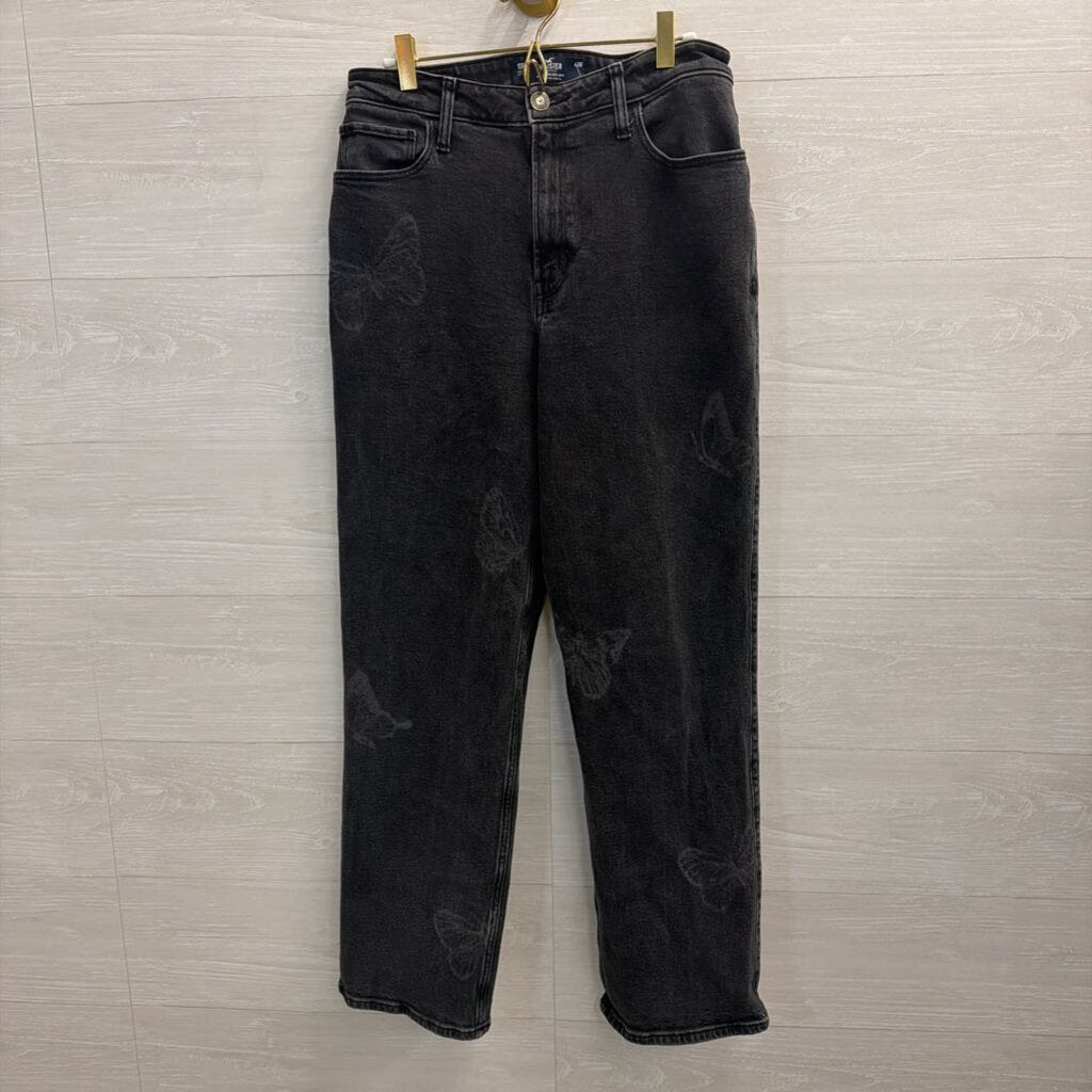 Hollister Black Jeans with Butterflies 10