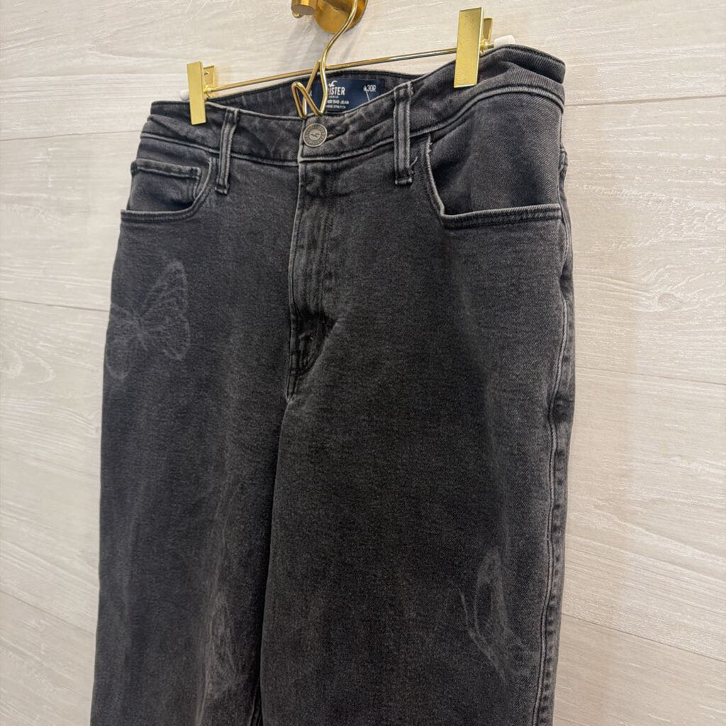 Hollister Black Jeans with Butterflies 10