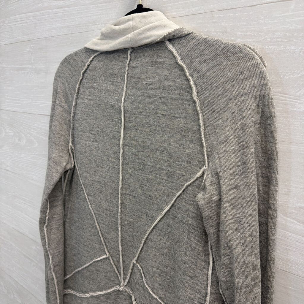 Bordeaux Grey Waterfall Jacket Extra Small