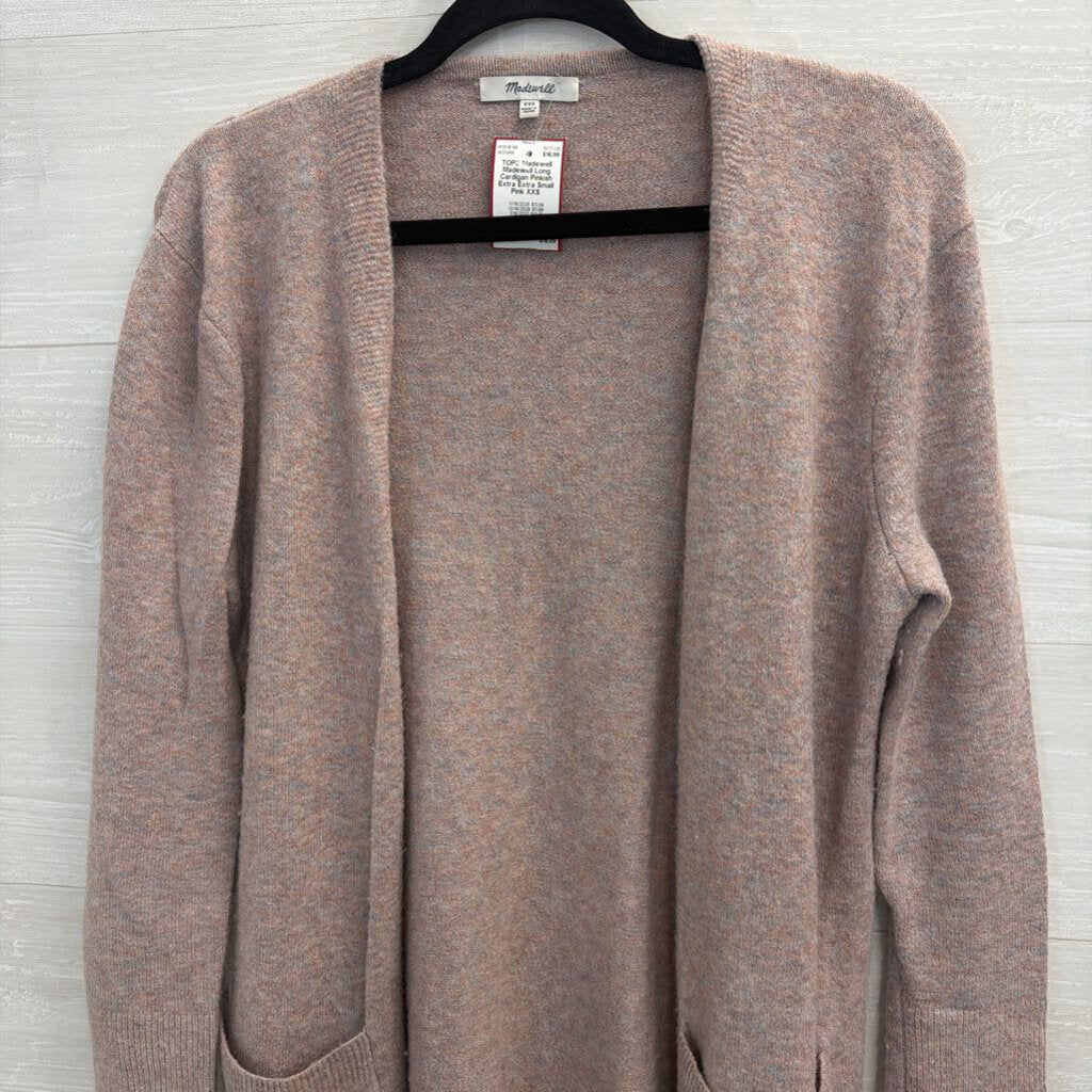 Madewell Long Cardigan Pinkish Extra Extra Small