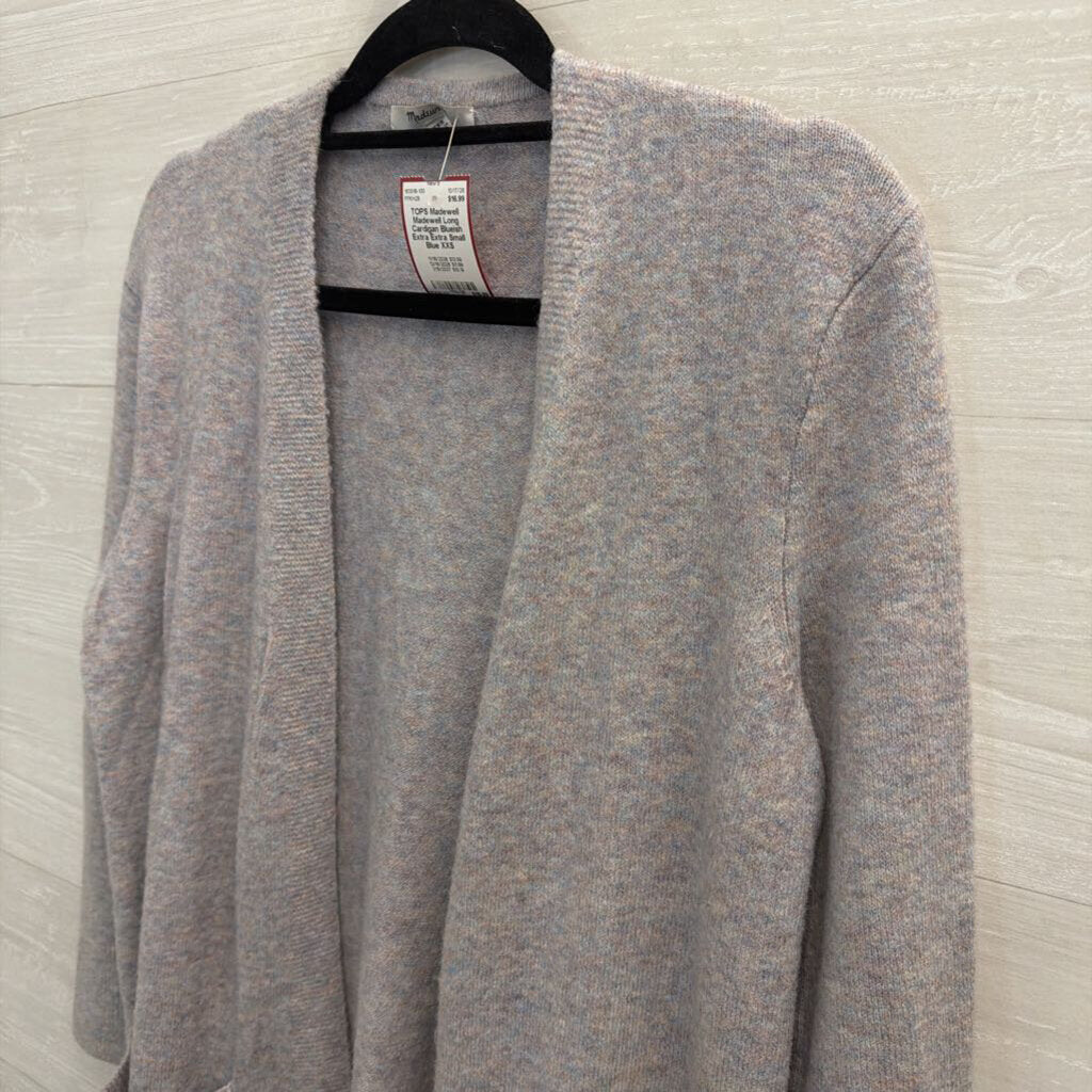 Madewell Long Cardigan Blueish Extra Extra Small