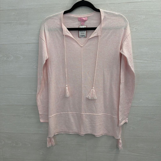 Lilly Pulitzer Pink Sweater Top with Tassels Extra Extra Small