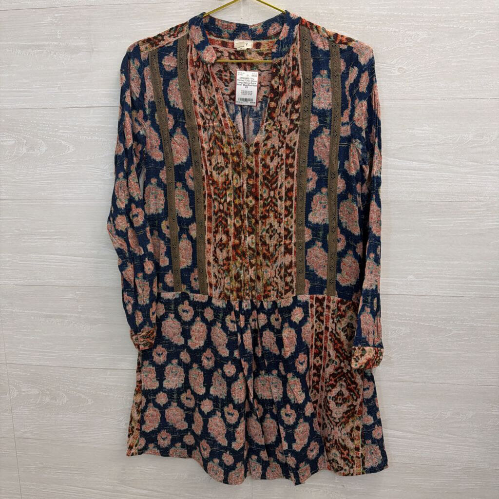 Printed Tunic Dress Long Sleeve Extra Small