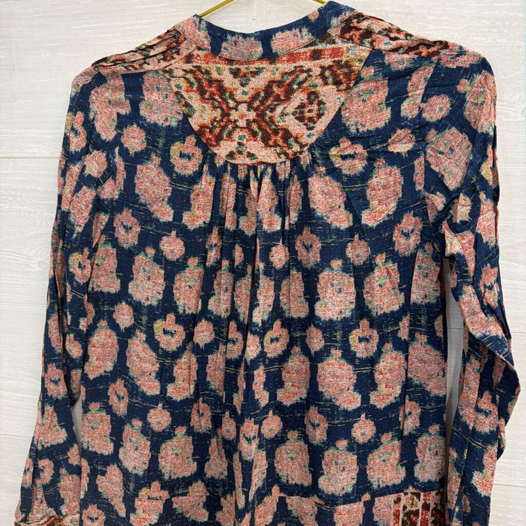 Printed Tunic Dress Long Sleeve Extra Small