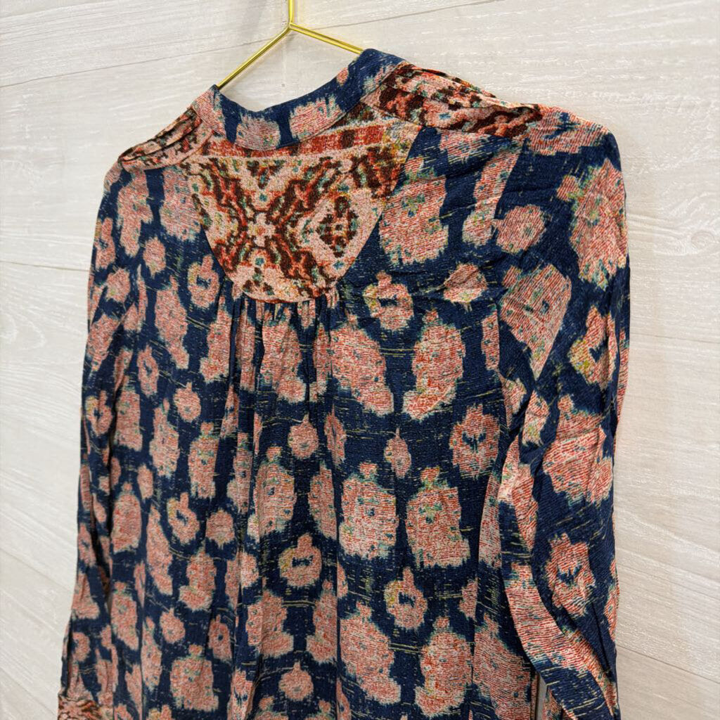 Printed Tunic Dress Long Sleeve Extra Small