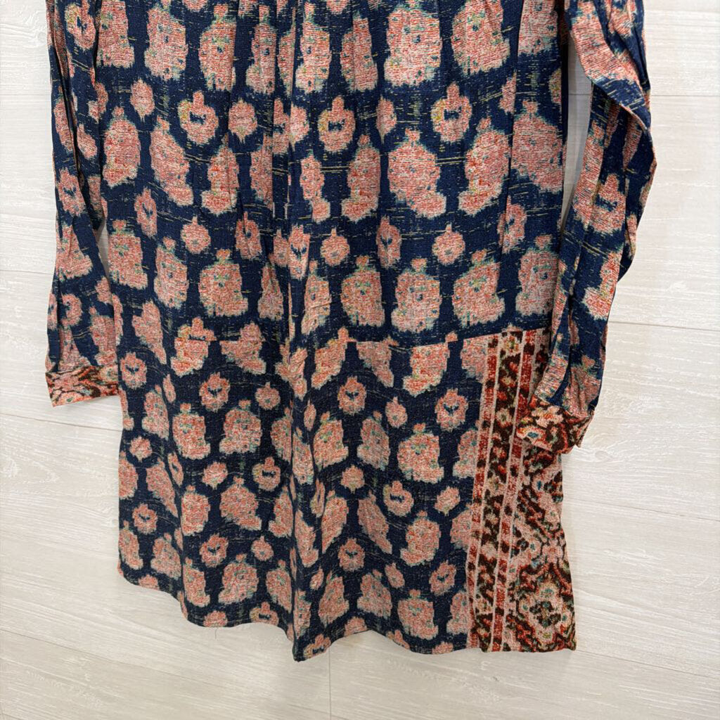 Printed Tunic Dress Long Sleeve Extra Small
