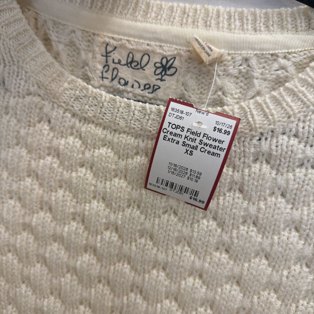 Cream Knit Sweater Extra Small