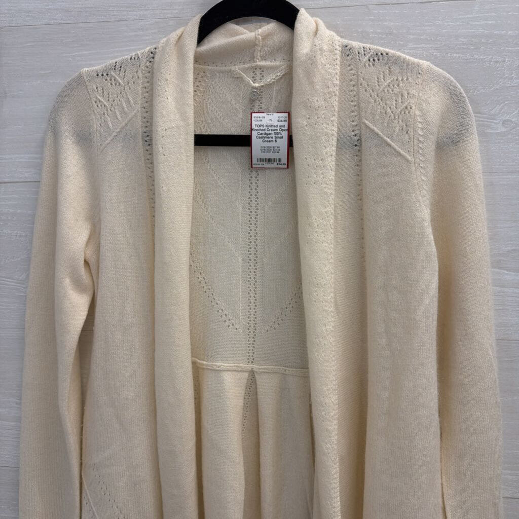 Cream Open Cardigan 100% Cashmere Small