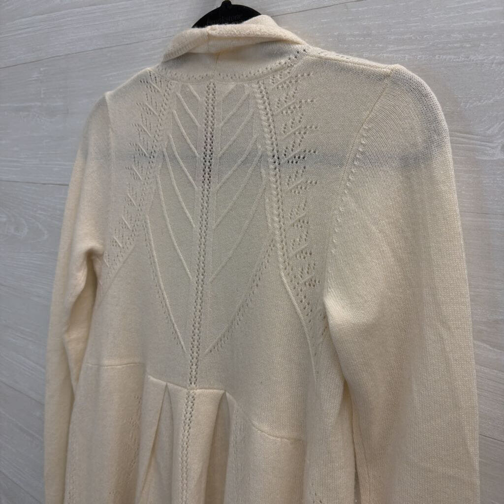 Cream Open Cardigan 100% Cashmere Small