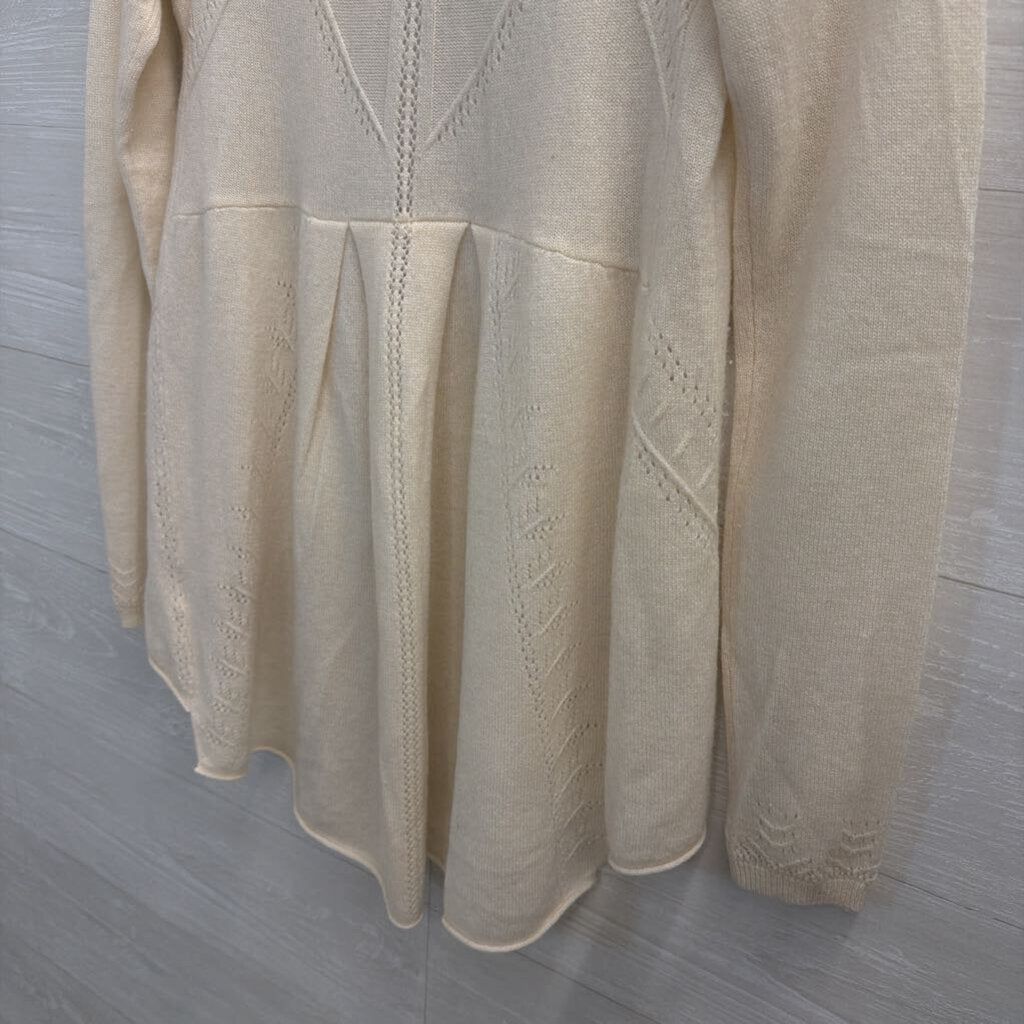 Cream Open Cardigan 100% Cashmere Small