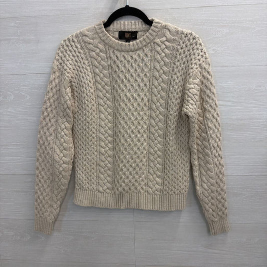Frye Oatmeal Cable Knit Sweater Crewneck Extra Small