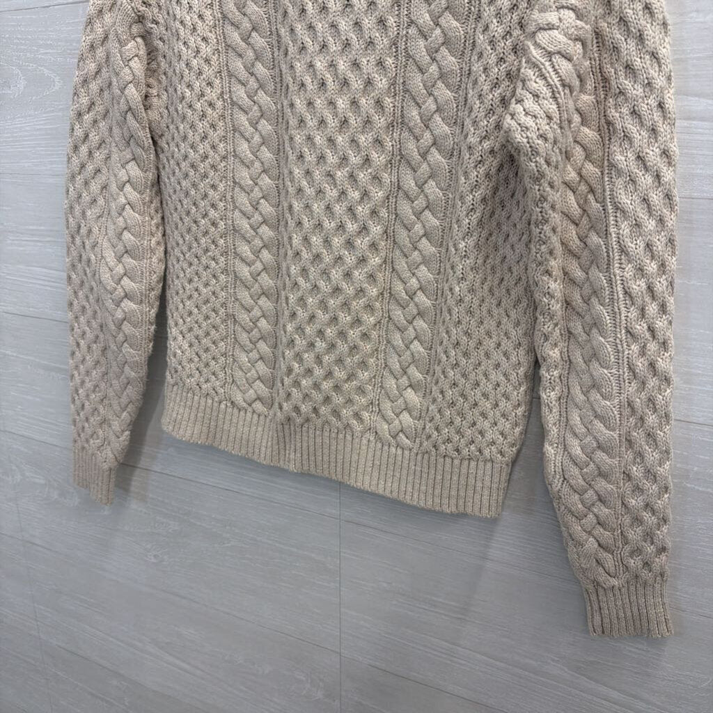 Frye Oatmeal Cable Knit Sweater Crewneck Extra Small