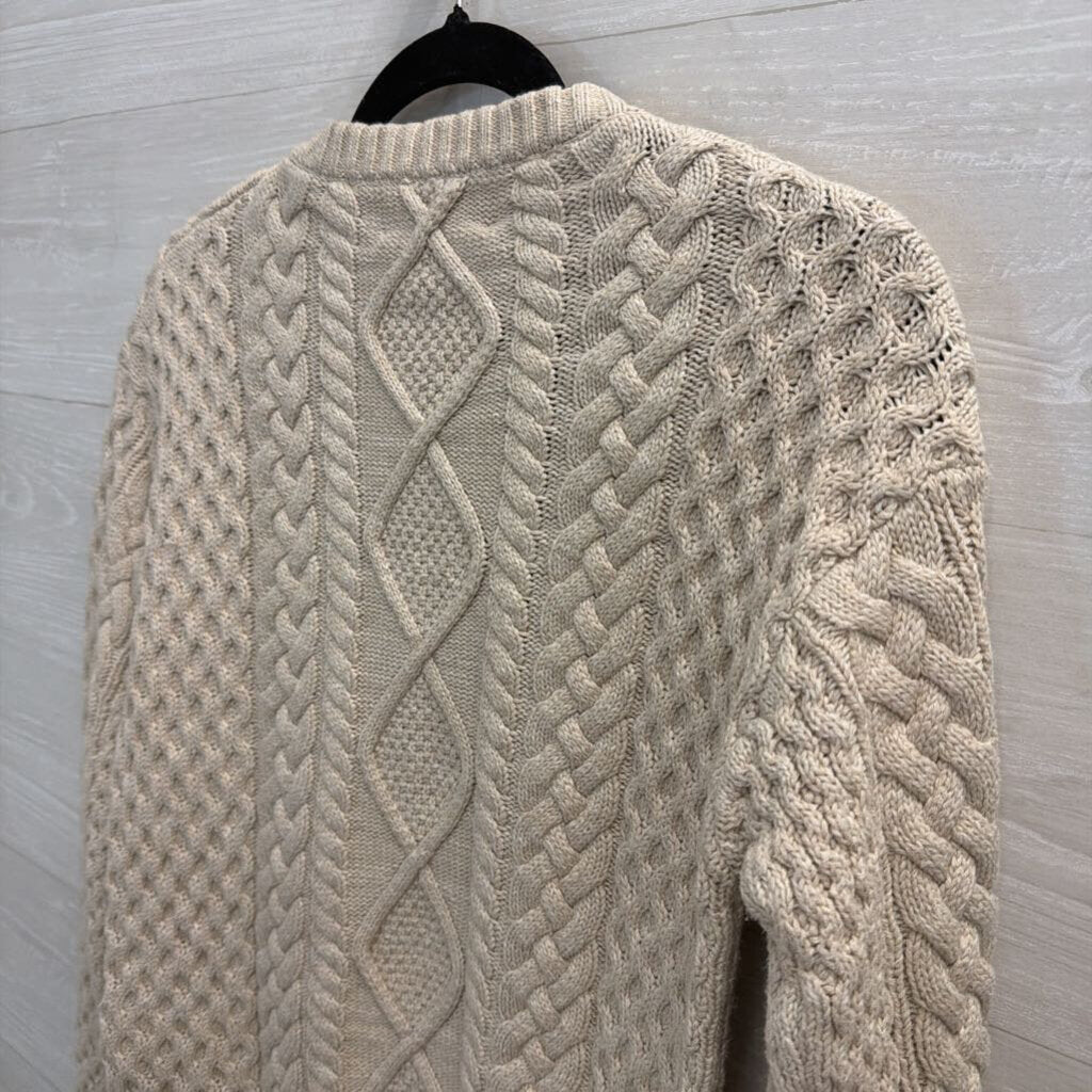 Frye Oatmeal Cable Knit Sweater Crewneck Extra Small