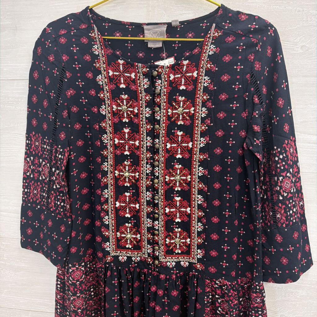 Vanessa Virginia Embroidered Peplum Blouse Small