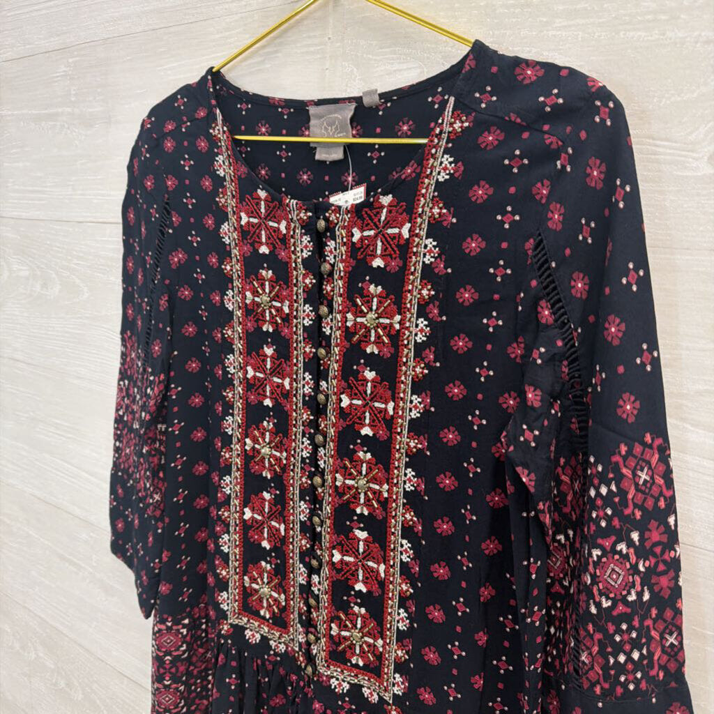 Vanessa Virginia Embroidered Peplum Blouse Small