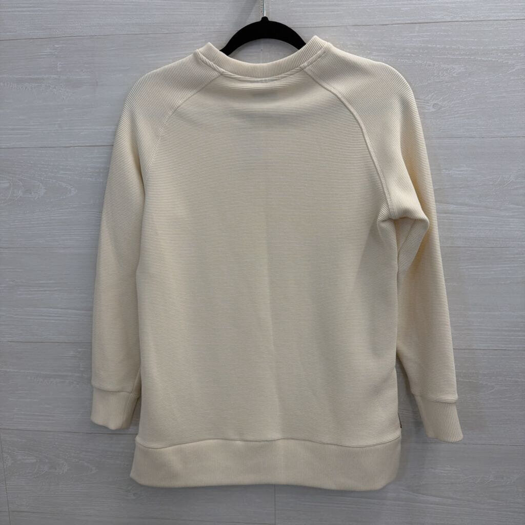 Varley Ivory Ribbed Side Zip Pullover Small