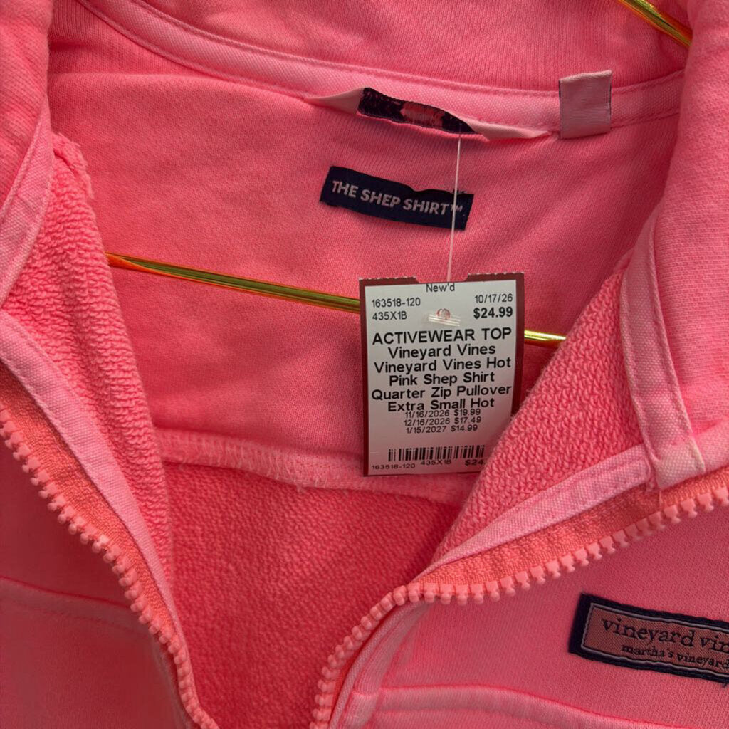 Vineyard Vines Hot Pink Shep Shirt Quarter Zip Pullover Extra Small