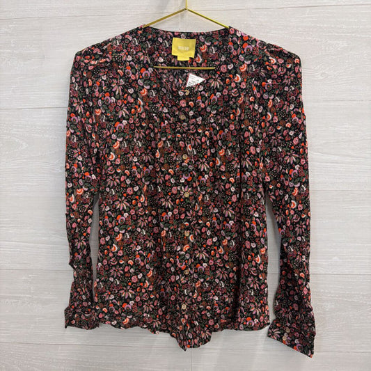 Maeve Black/Multi Floral Long Sleeve Small