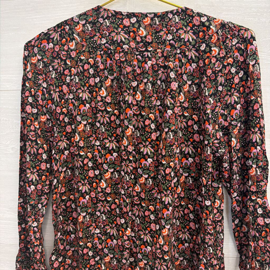 Maeve Black/Multi Floral Long Sleeve Small