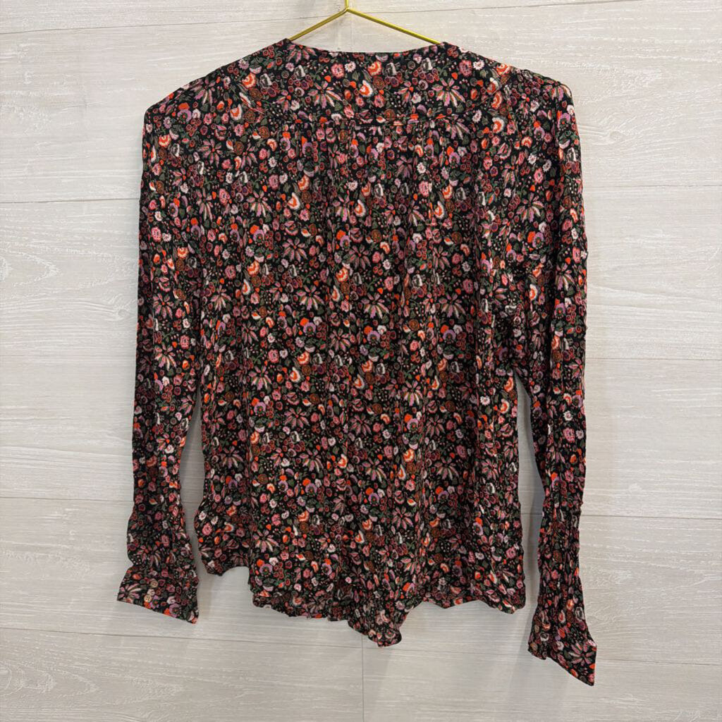 Maeve Black/Multi Floral Long Sleeve Small