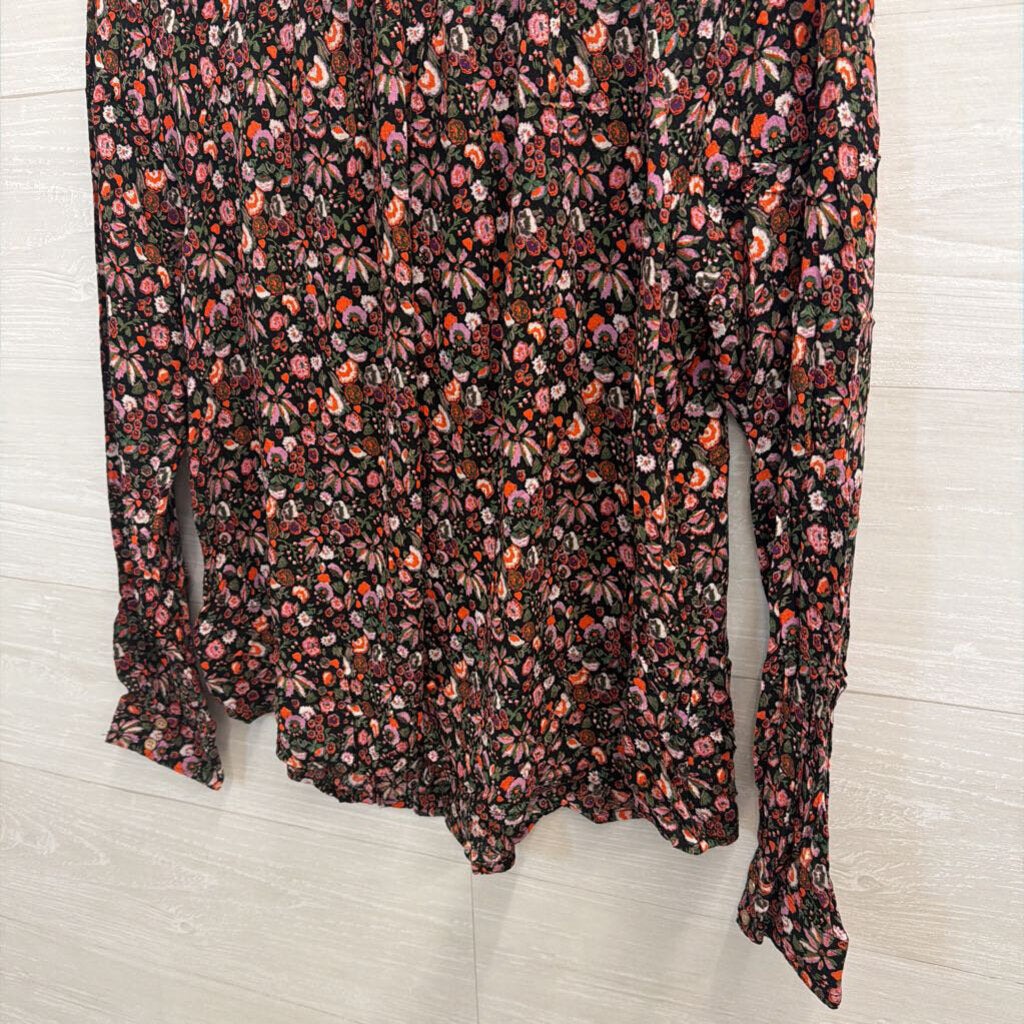 Maeve Black/Multi Floral Long Sleeve Small