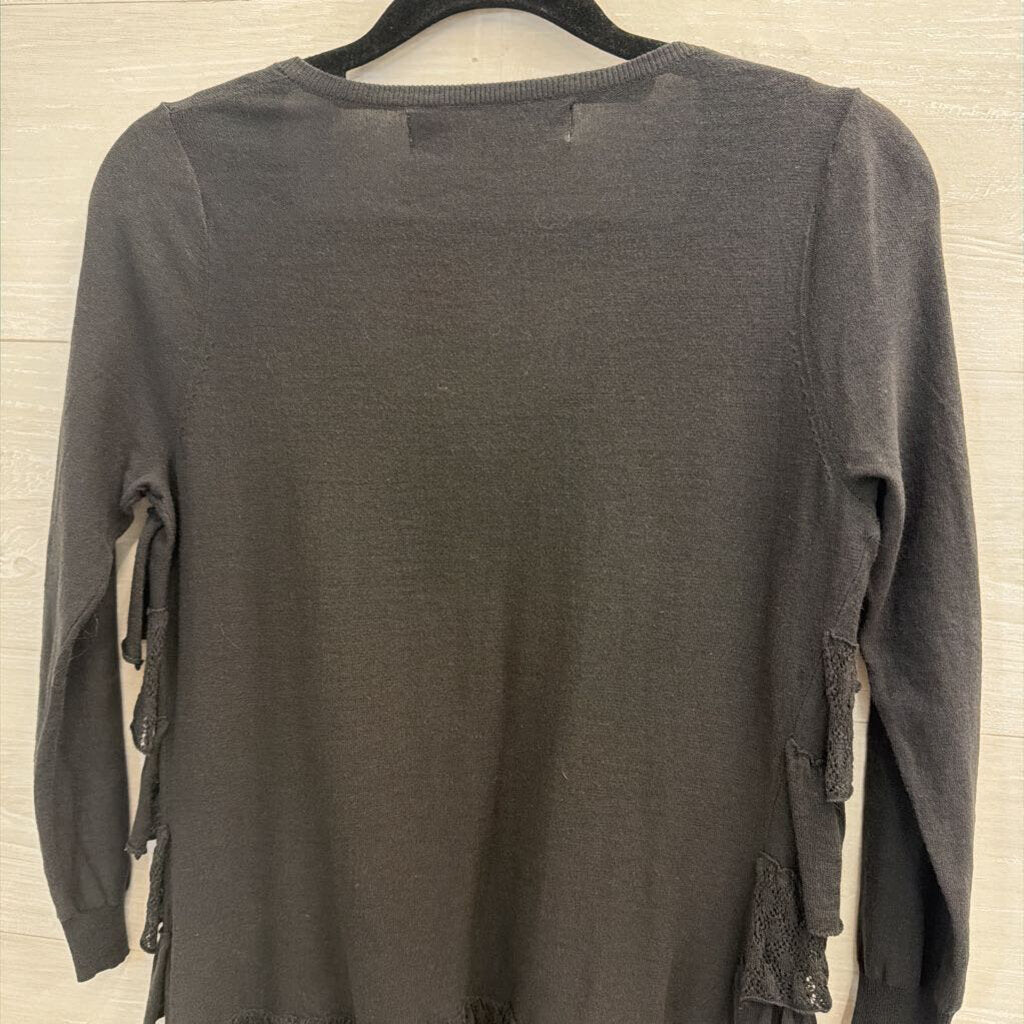 Sparrow Charcoal Ruffle Cardigan Small