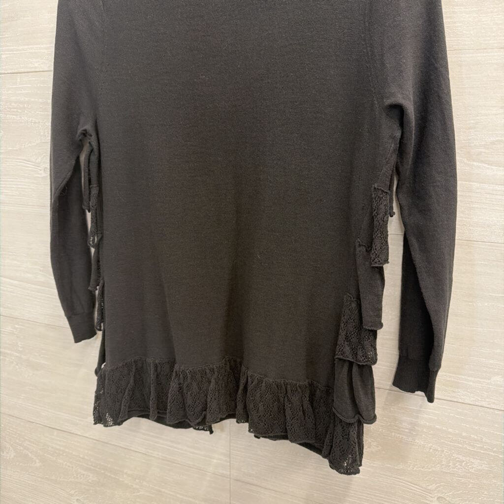 Sparrow Charcoal Ruffle Cardigan Small