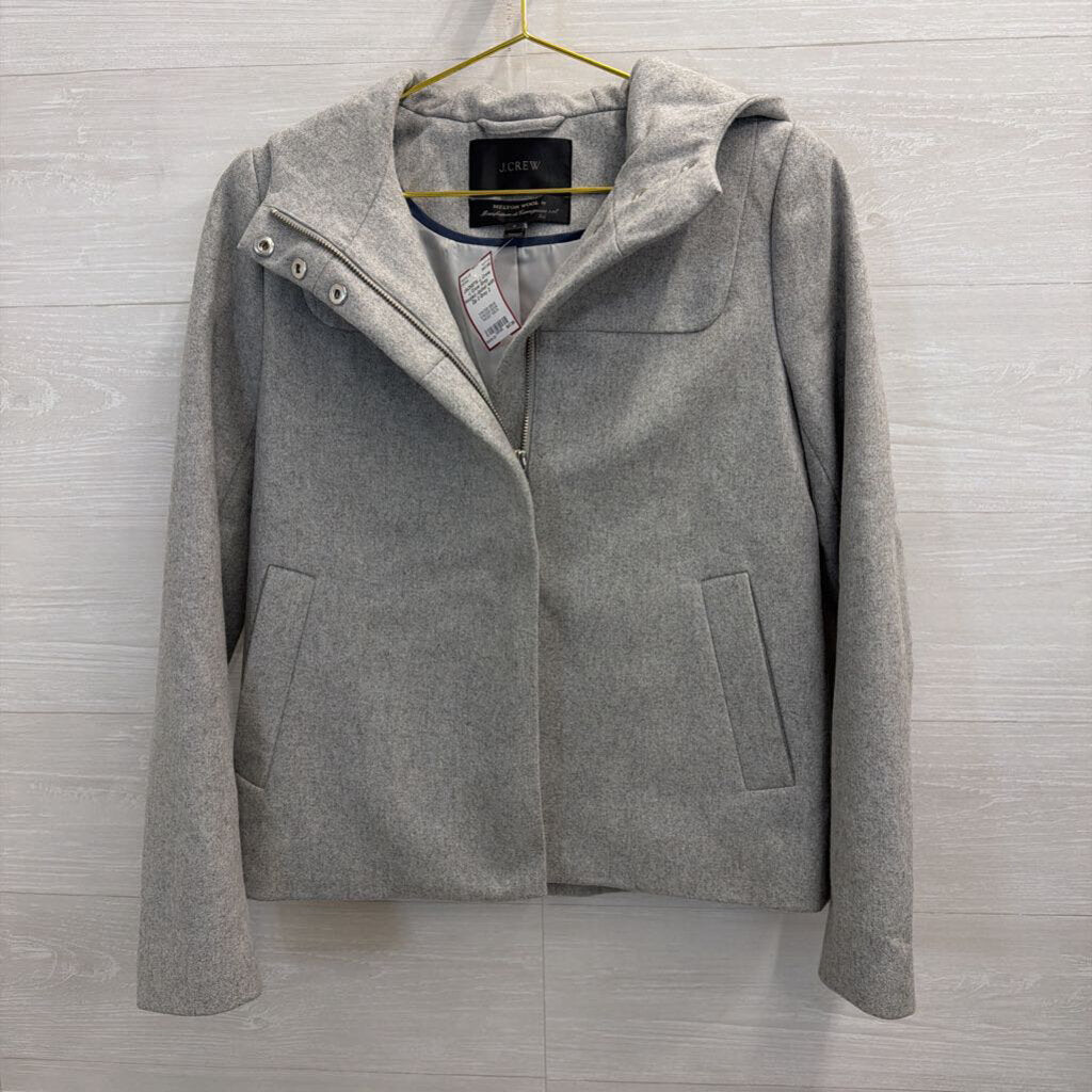 J. Crew Grey Hooded Jacket with Zip 2