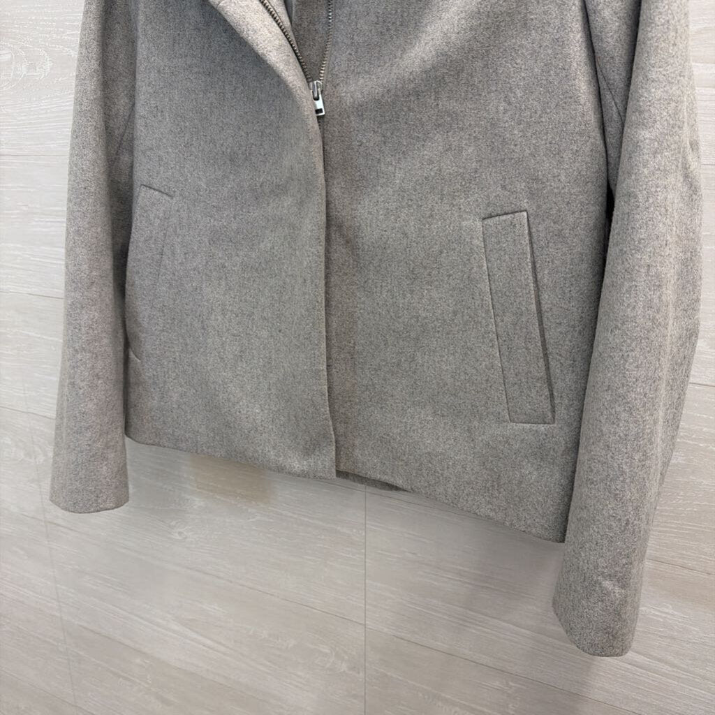 J. Crew Grey Hooded Jacket with Zip 2