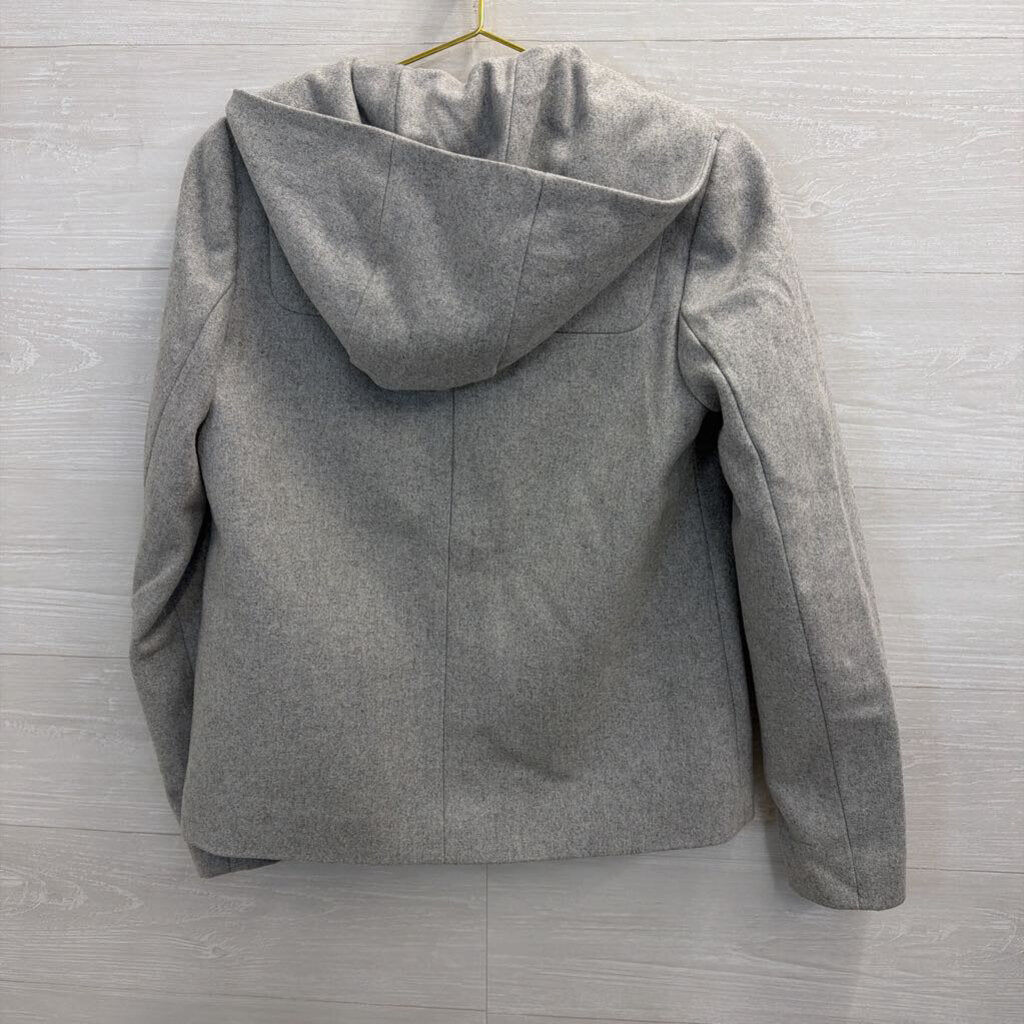 J. Crew Grey Hooded Jacket with Zip 2