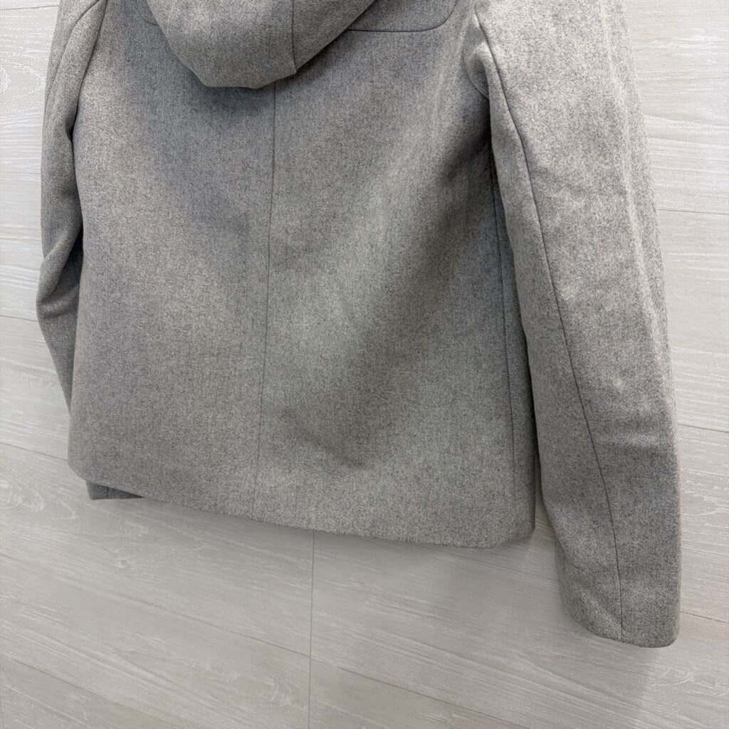 J. Crew Grey Hooded Jacket with Zip 2