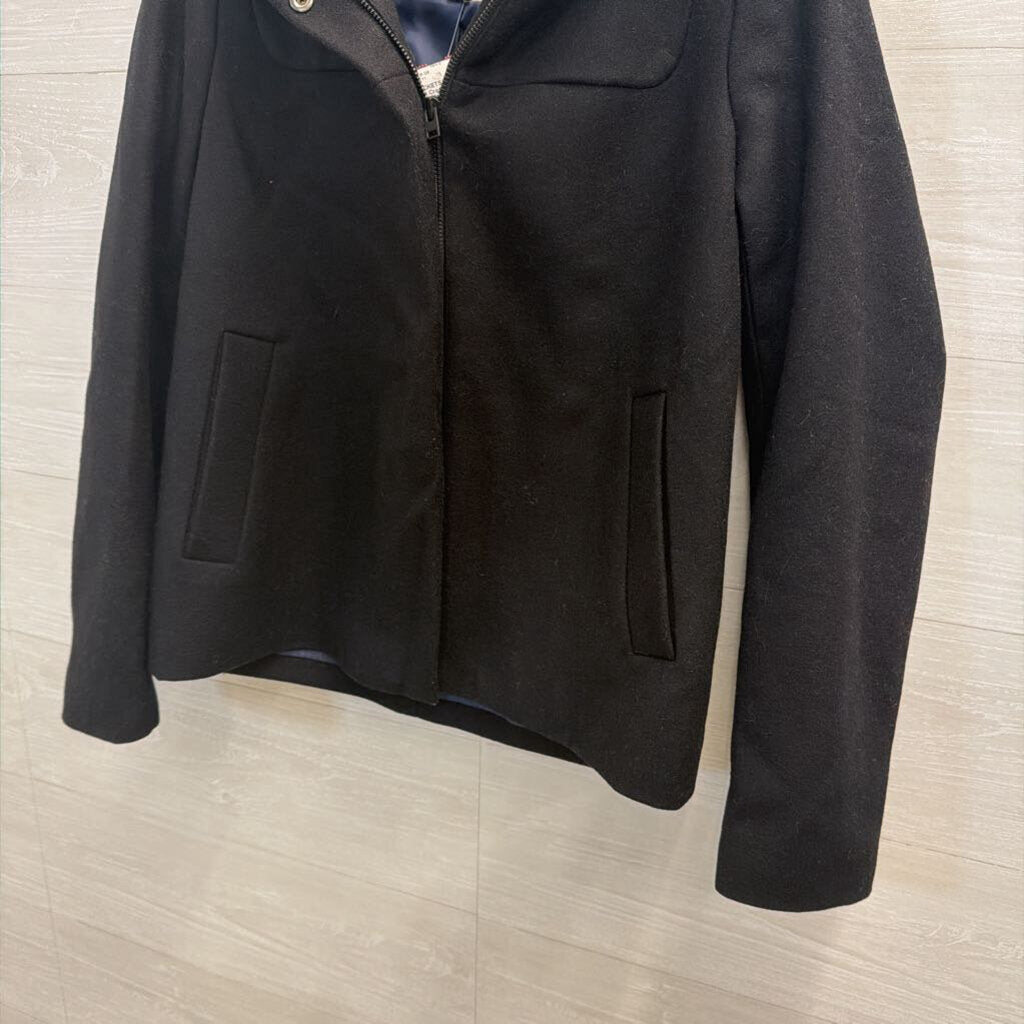 J. Crew Black Hooded Jacket with Zip 2