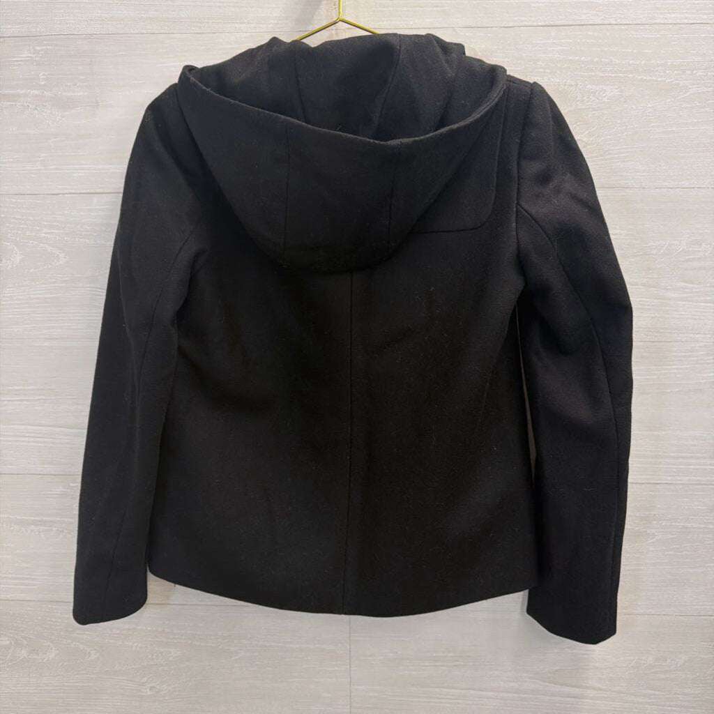 J. Crew Black Hooded Jacket with Zip 2