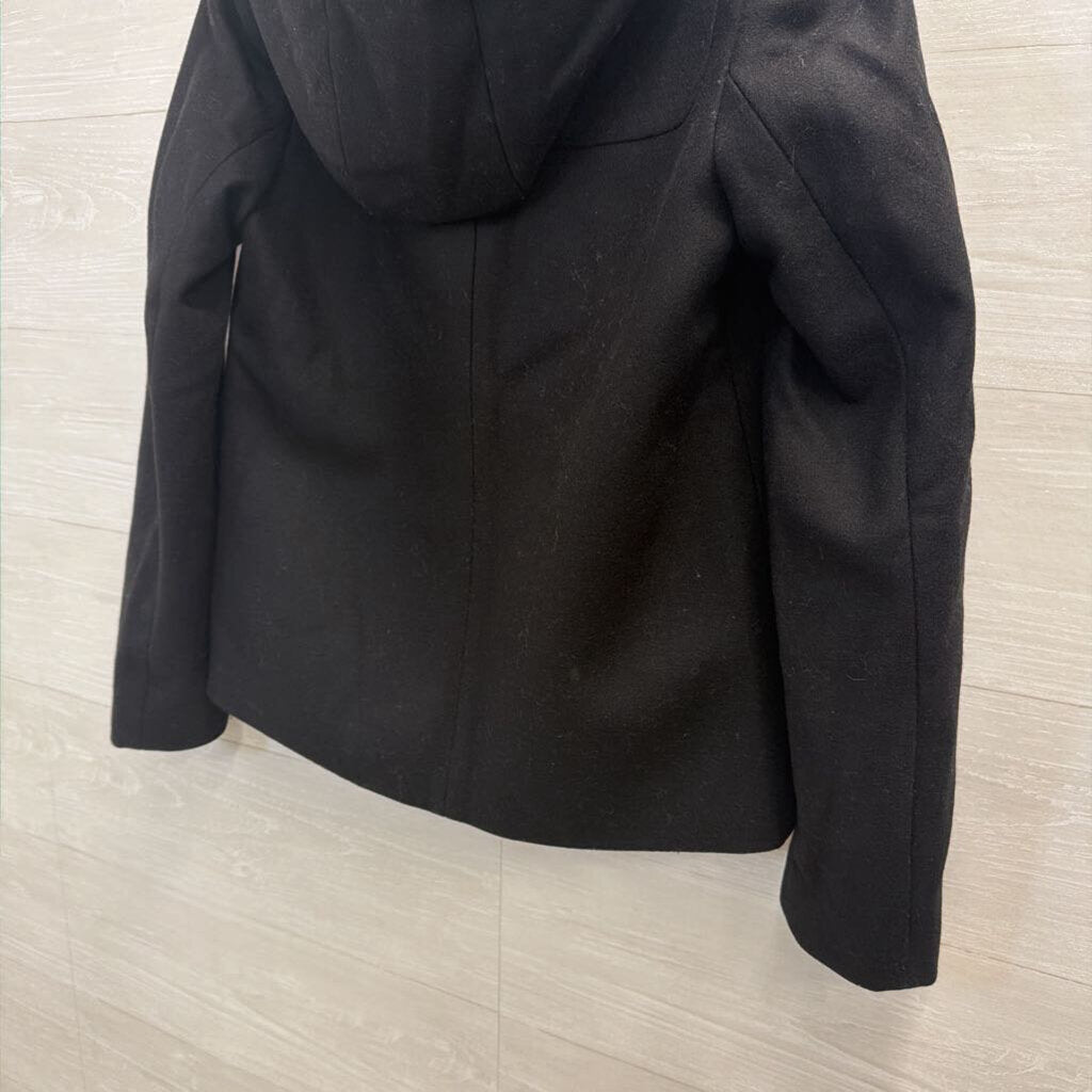 J. Crew Black Hooded Jacket with Zip 2