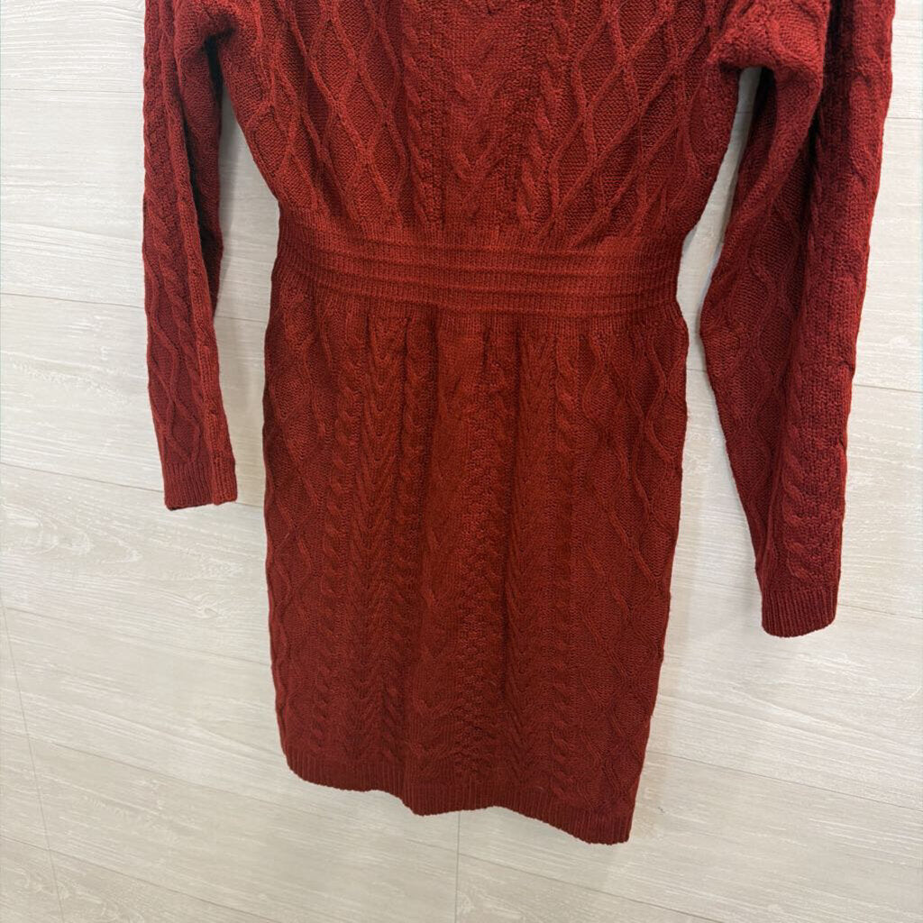Bugundy Sweater Long Sleeve Dress Medium