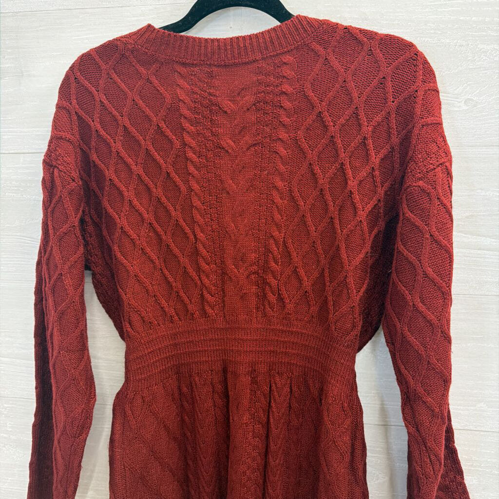 Bugundy Sweater Long Sleeve Dress Medium
