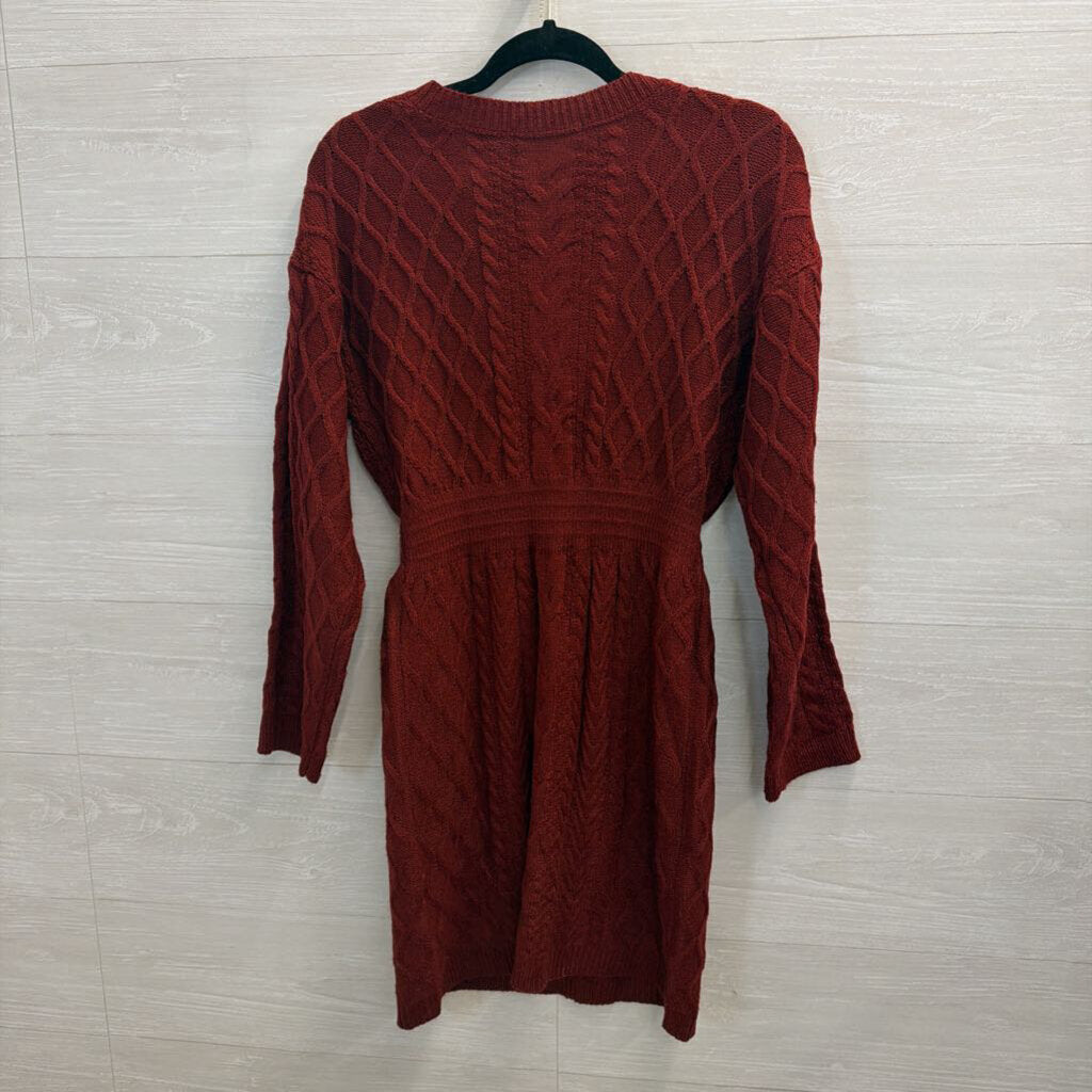 Bugundy Sweater Long Sleeve Dress Medium