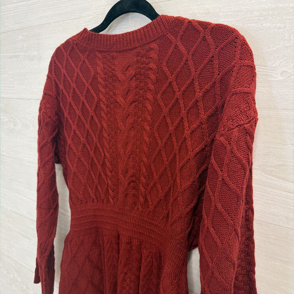 Bugundy Sweater Long Sleeve Dress Medium
