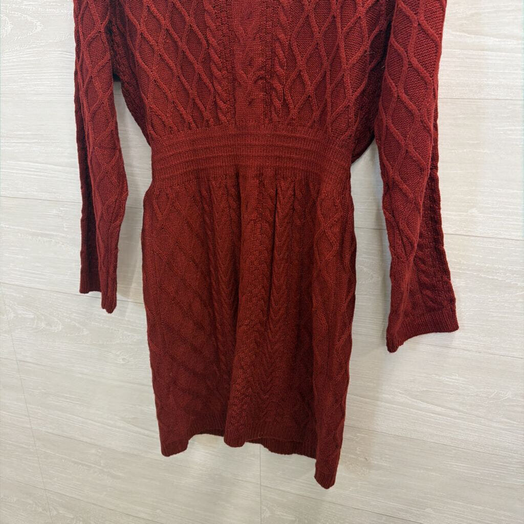 Bugundy Sweater Long Sleeve Dress Medium