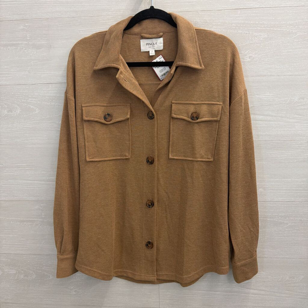 Brown Lightweight Shacket Medium