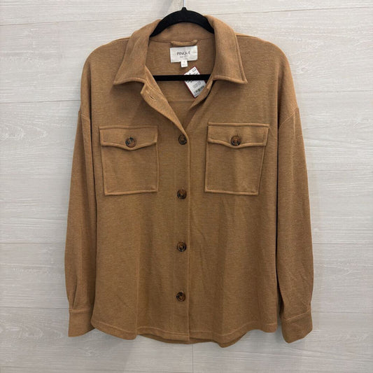 Brown Lightweight Shacket Medium
