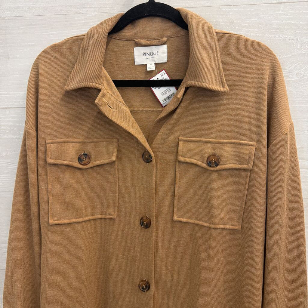 Brown Lightweight Shacket Medium