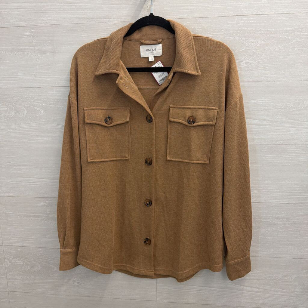 Brown Lightweight Shacket Medium