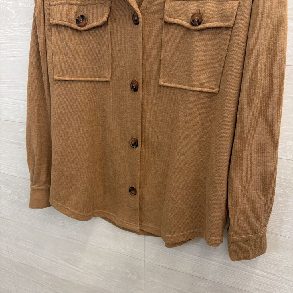Brown Lightweight Shacket Medium