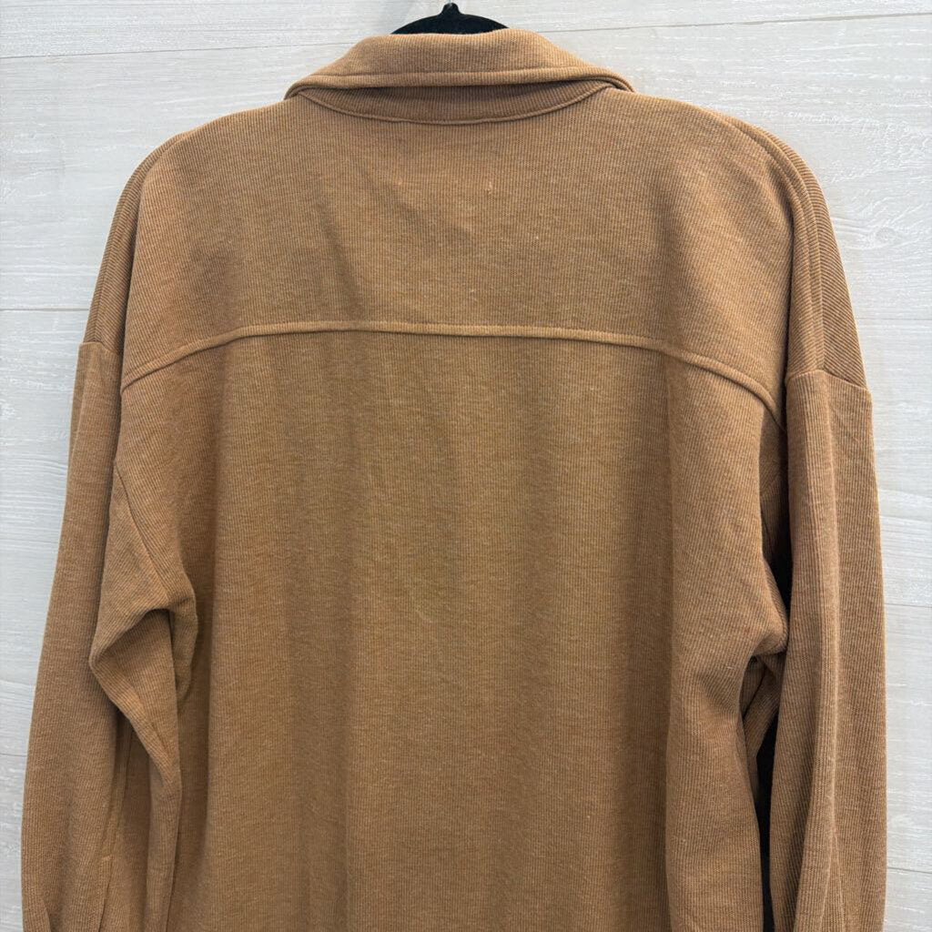 Brown Lightweight Shacket Medium