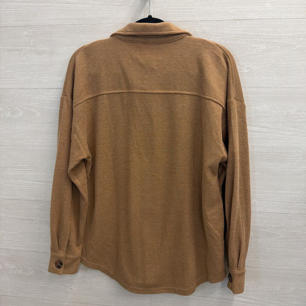 Brown Lightweight Shacket Medium