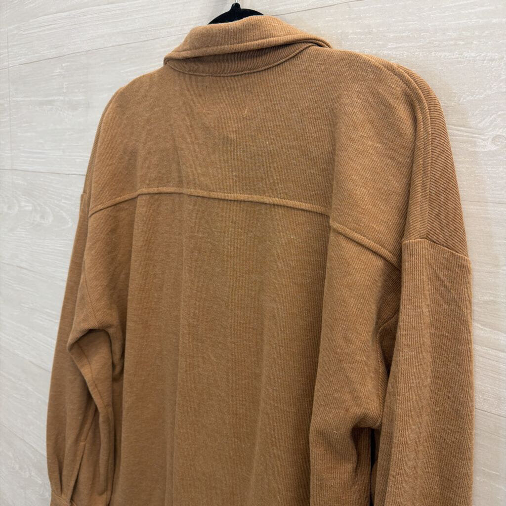 Brown Lightweight Shacket Medium